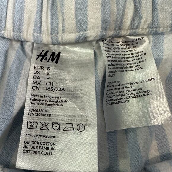 H&M Blue‎ and White Stripped Pajana Pants, Small - Picture 5 of 9